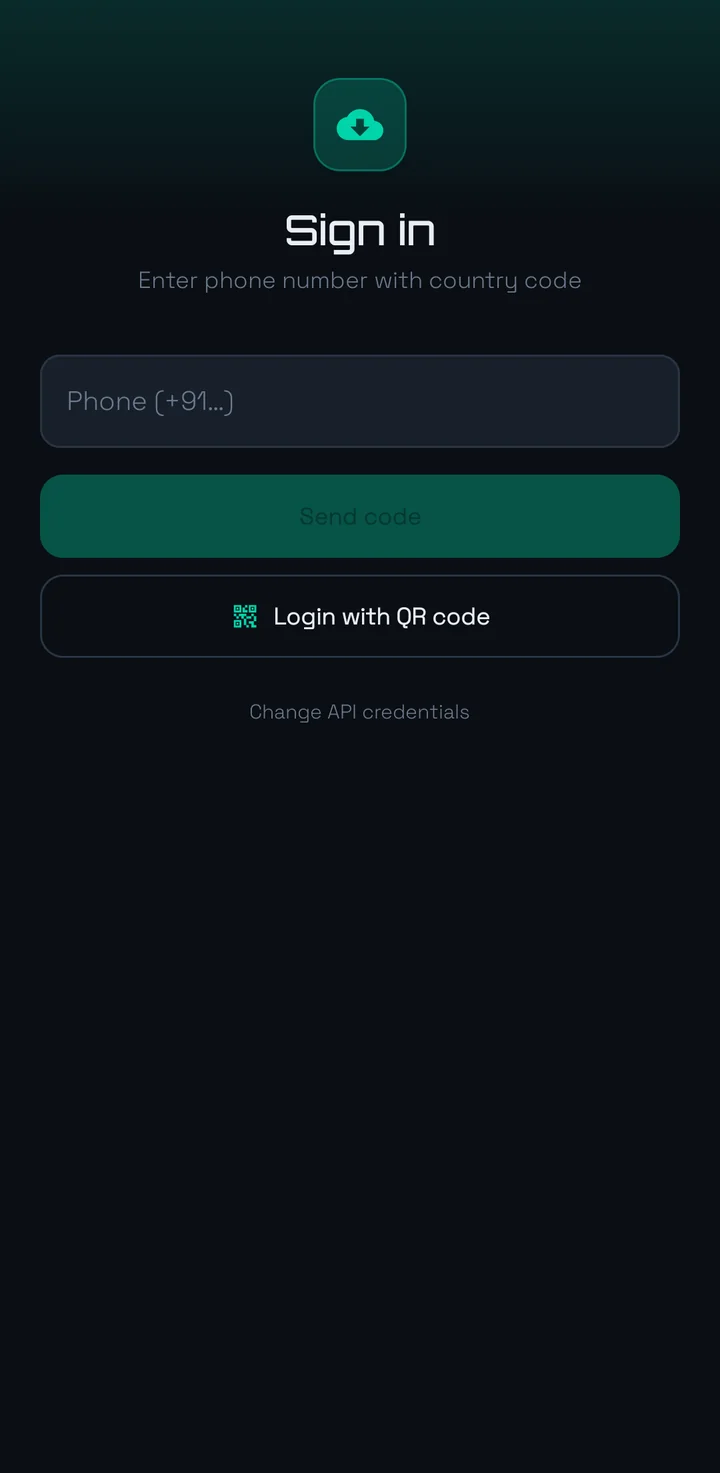 Sign in with phone number or QR code